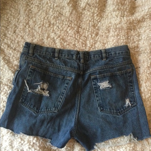 Thrifted High Waisted Distressed Shorts - Picture 2 of 2